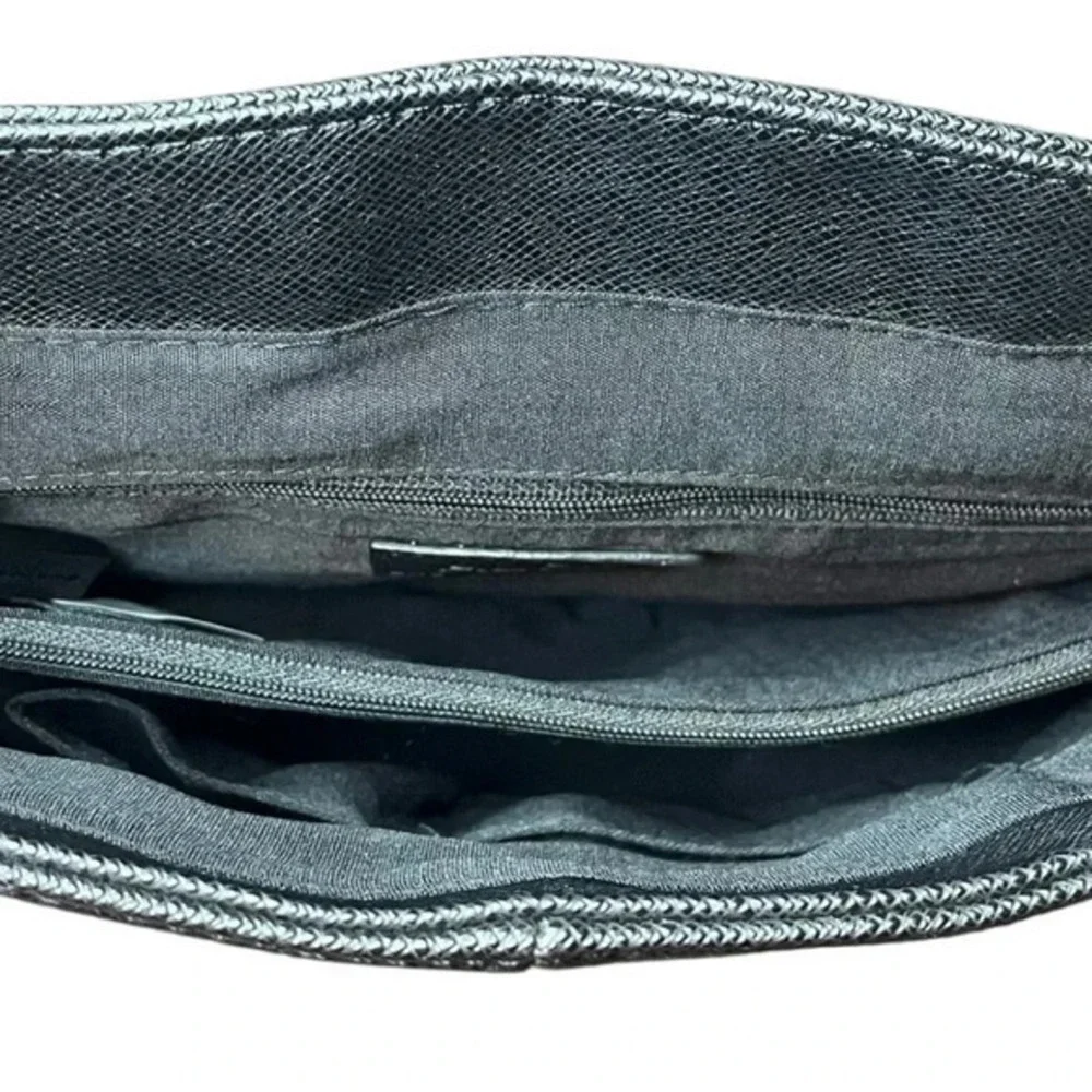 Aldo Messenger Bag Mens OS Black Textured Crossbody Flap Travel Office Bag‎